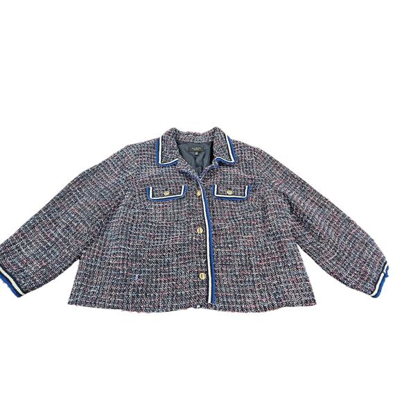 Talbots Jackets & Blazers - Talbots Women's Multicolor Tweed Blazer with Blue Accents